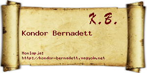 Kondor Bernadett névjegykártya