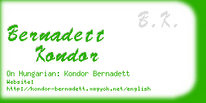 bernadett kondor business card